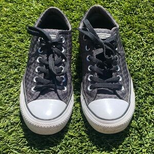 Converse All Star Patterned Black Low-Top Sneakers size women’s 8